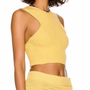 A.L.C. Sunny Yellow Knit Crop Top